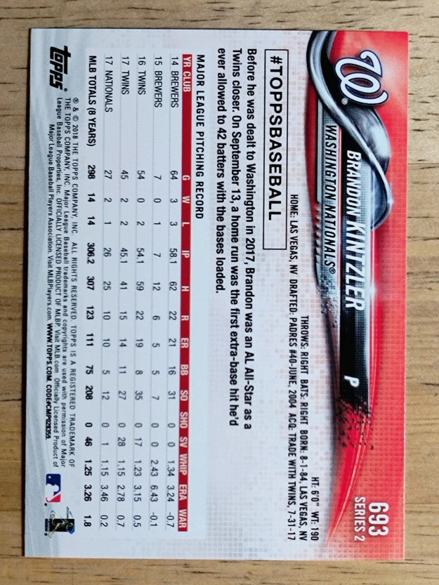 2018 Topps #693 Brandon Kintzler