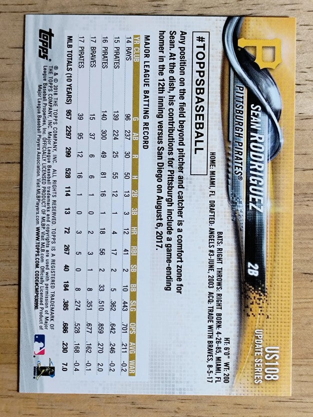 2018 Topps Update #US108 Sean Rodriguez