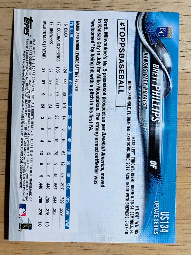 2018 Topps Update #US134 Brett Phillips