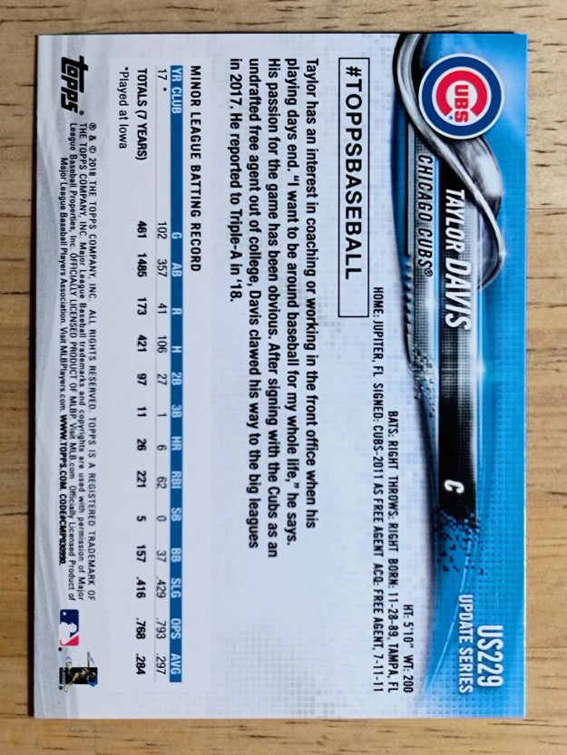 2018 Topps Update #US229 Taylor Davis RC