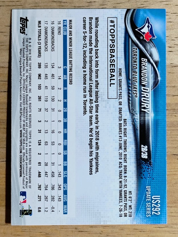 2018 Topps Update #US292 Brandon Drury