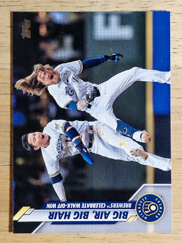 2020 Topps #72 Big Air, Big Hair/Keston Hiura/Ben Gamel