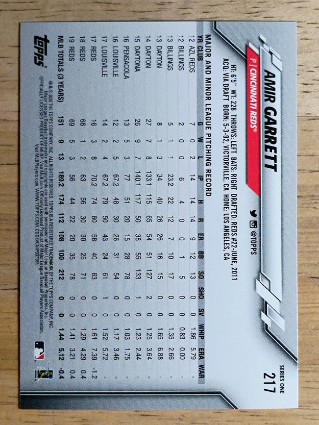 2020 Topps #217 Amir Garrett