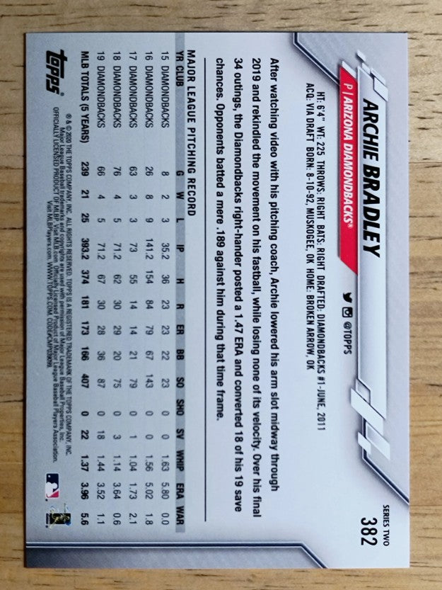 2020 Topps #382 Archie Bradley
