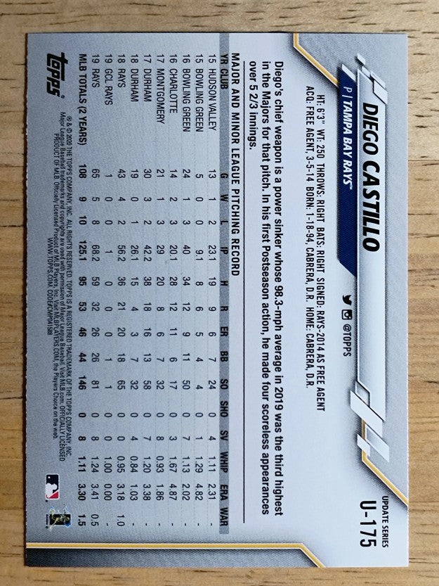 2020 Topps Update #U175 Diego Castillo