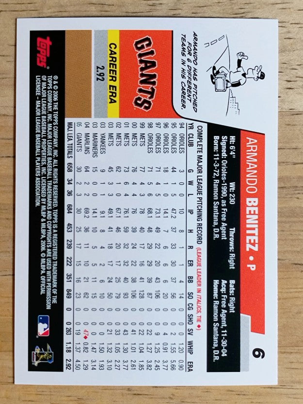 2006 Topps #6 Armando Benitez