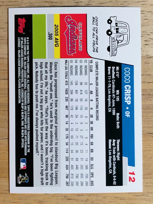 2006 Topps #12 Coco Crisp