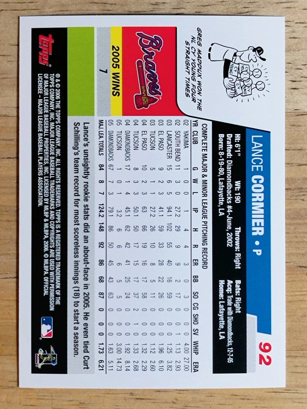 2006 Topps #92 Lance Cormier