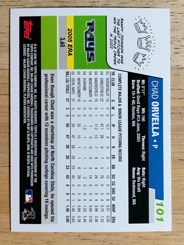 2006 Topps #101 Chad Orvella