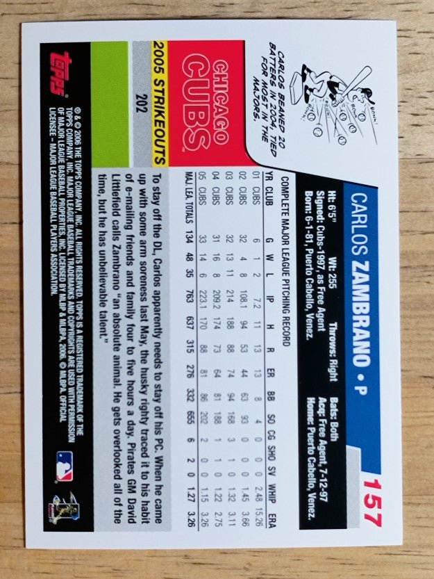 2006 Topps #157 Carlos Zambrano