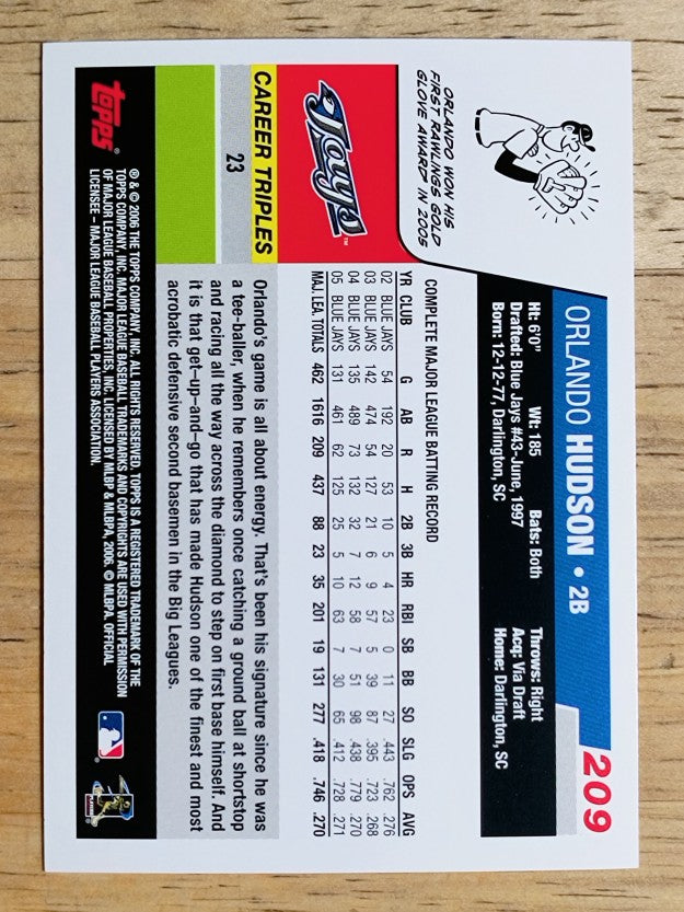 2006 Topps #209 Orlando Hudson