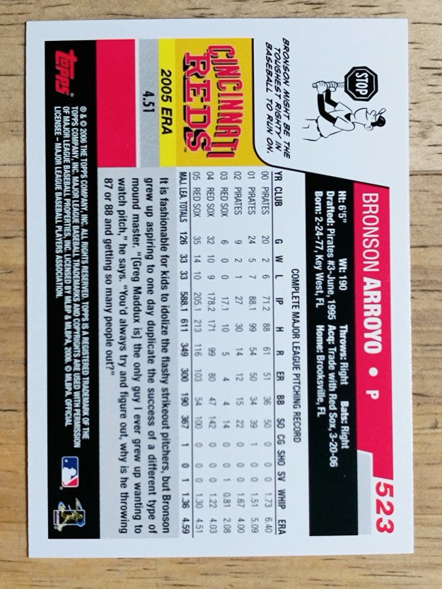 2006 Topps #523 Bronson Arroyo