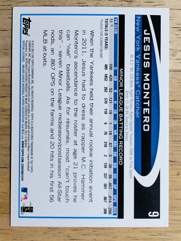 2012 Topps #9 Jesus Montero RC