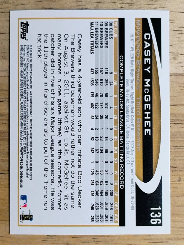 2012 Topps #136 Casey McGehee