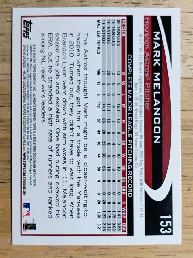 2012 Topps #153 Mark Melancon