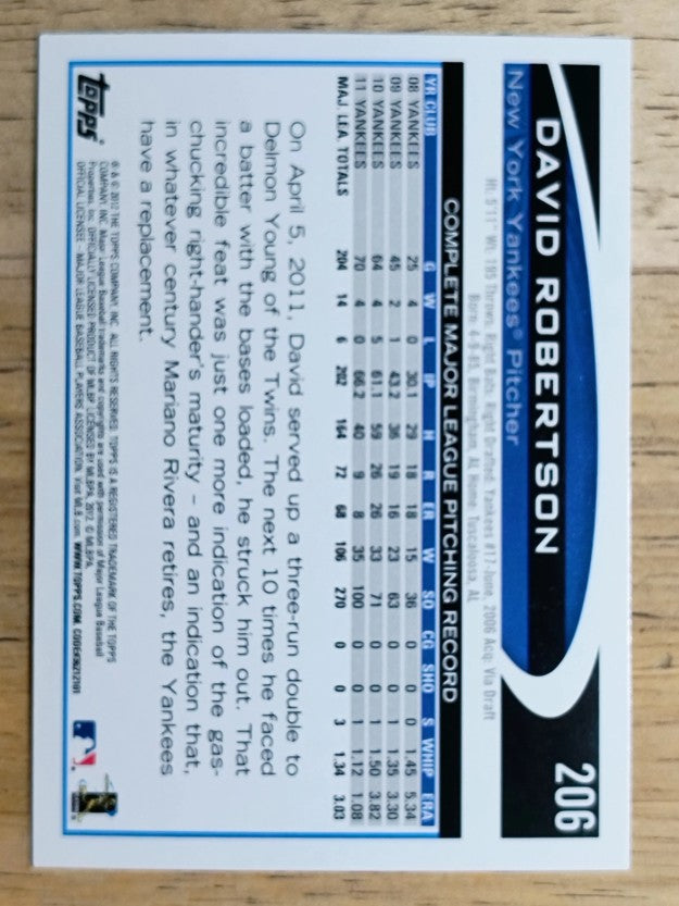 2012 Topps #206 David Robertson