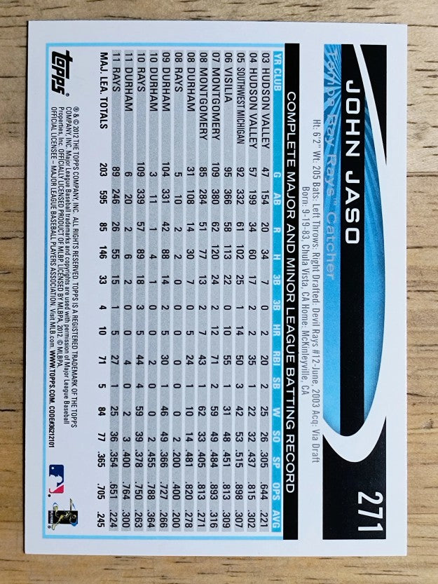 2012 Topps #271 John Jaso