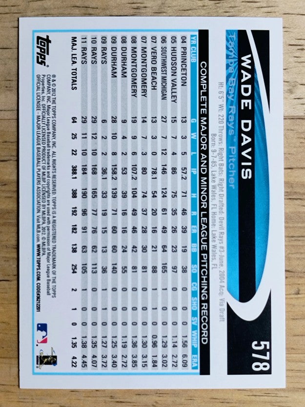 2012 Topps #578 Wade Davis