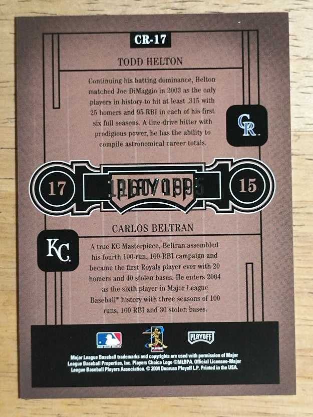 2004 Playoff Honors Class Reunion #17 Todd Helton/Carlos Beltran/1995