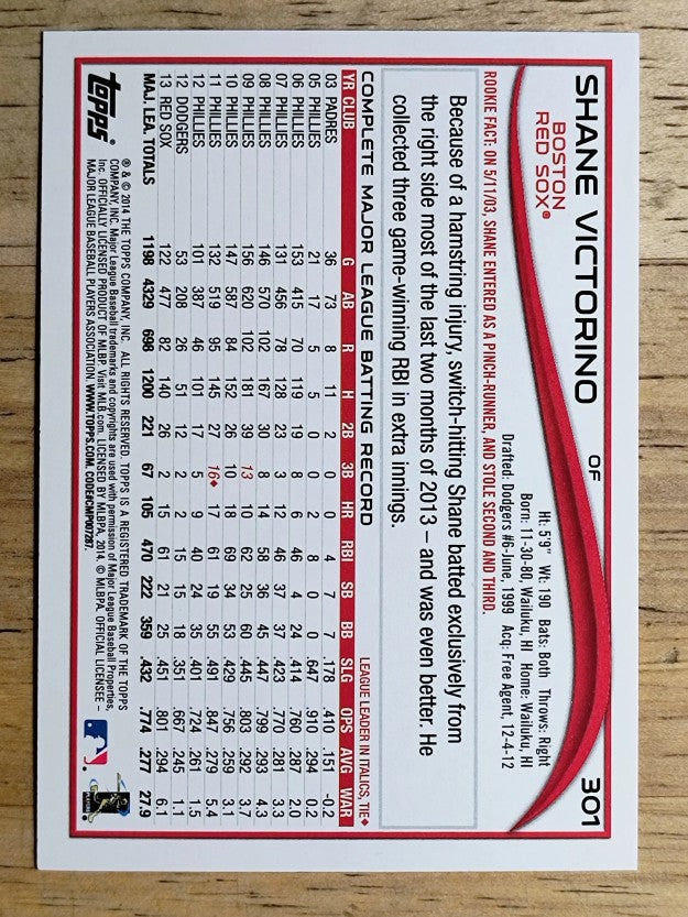 2014 Topps #301A Shane Victorino