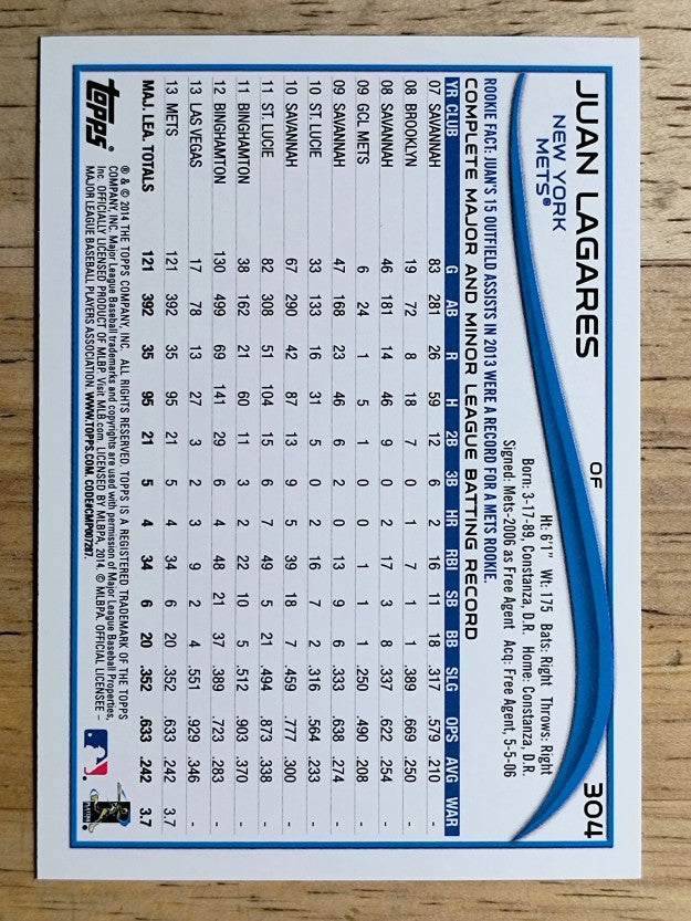 2014 Topps #304 Juan Lagares