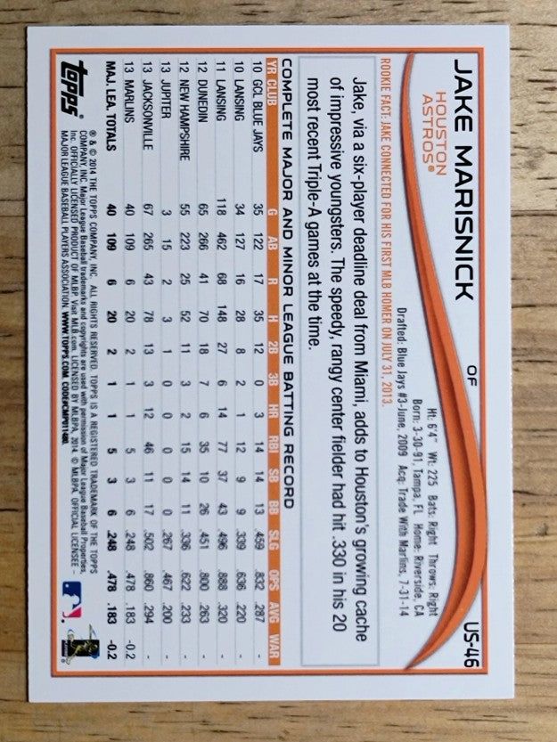 2014 Topps Update #US46 Jake Marisnick
