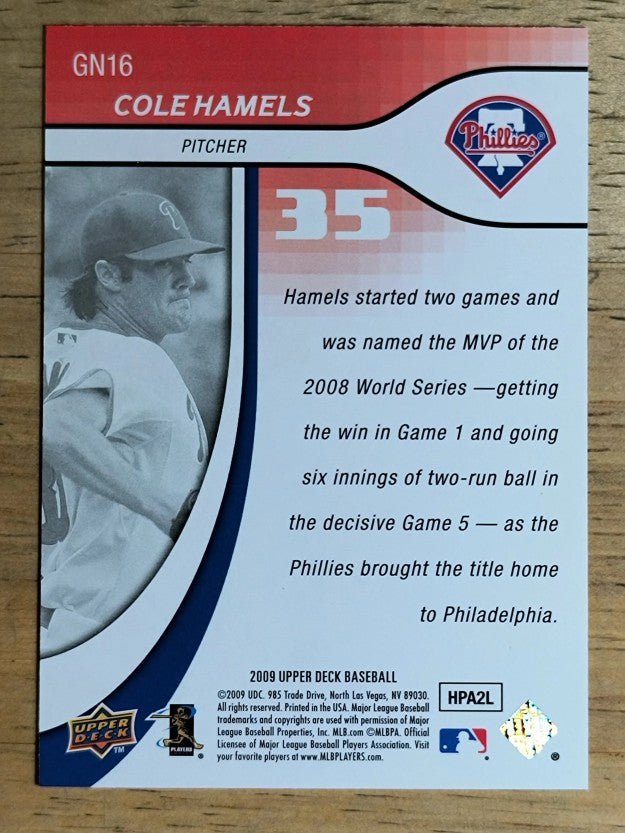 2009 Upper Deck Update Generation Now #GN16 Cole Hamels