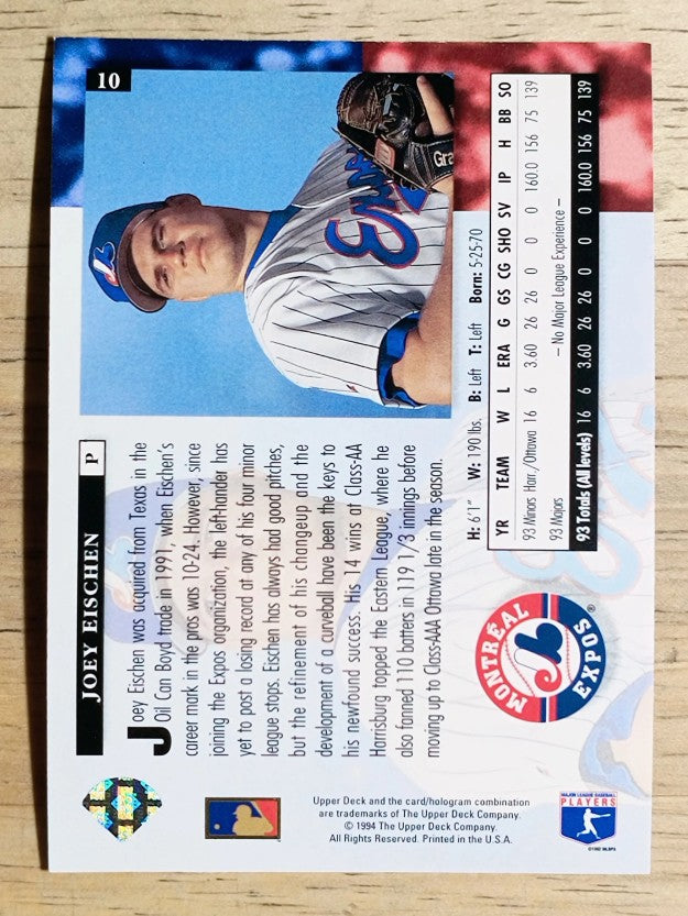 1994 Upper Deck #10 Joey Eischen