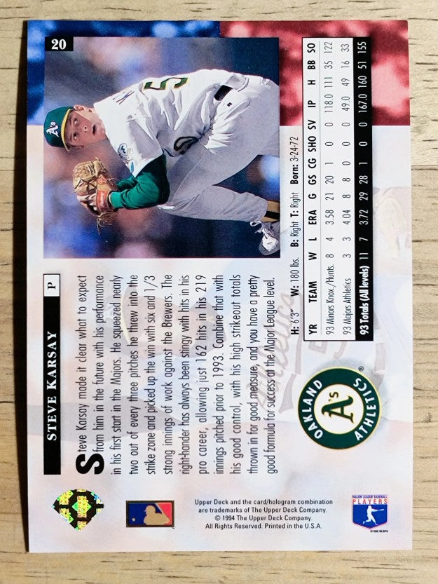 1994 Upper Deck #20 Steve Karsay