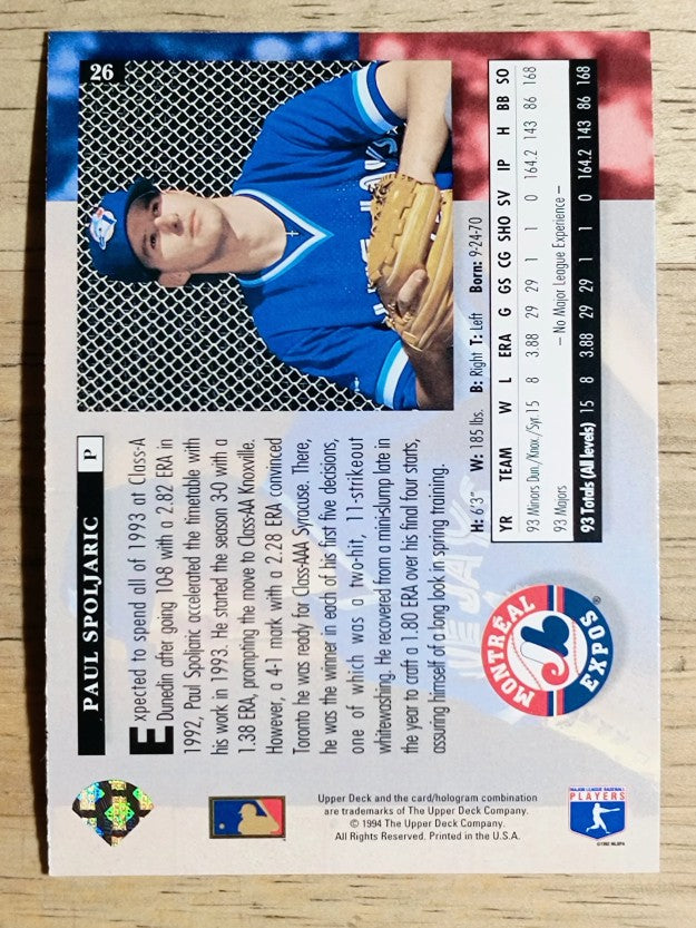 1994 Upper Deck #26 Paul Spoljaric