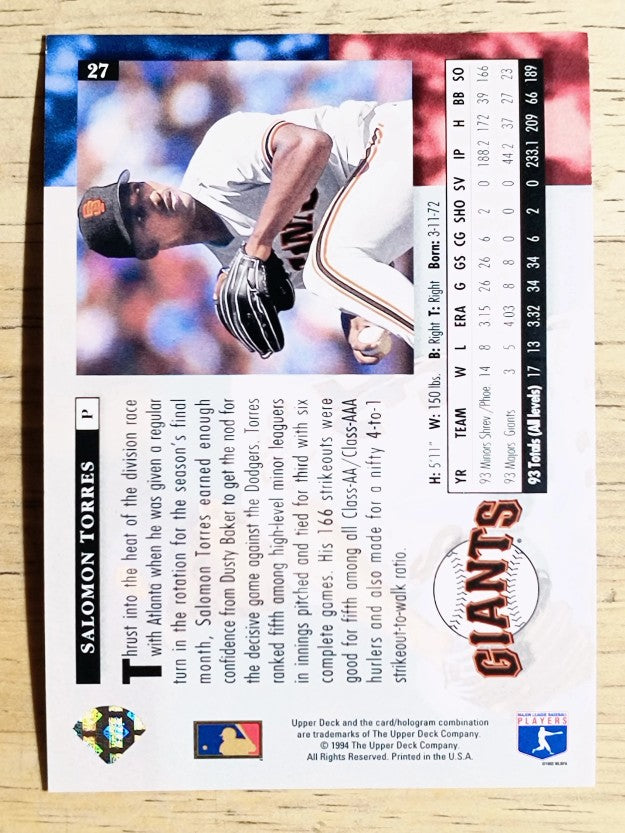 1994 Upper Deck #27 Salomon Torres