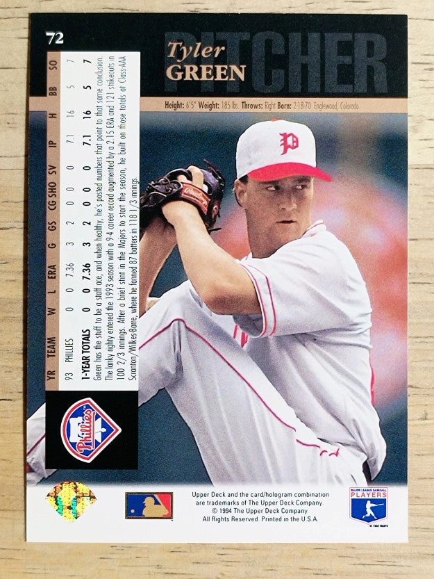 1994 Upper Deck #72 Tyler Green