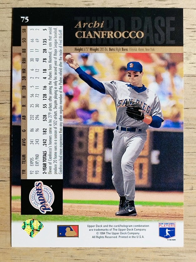 1994 Upper Deck #75 Archi Cianfrocco