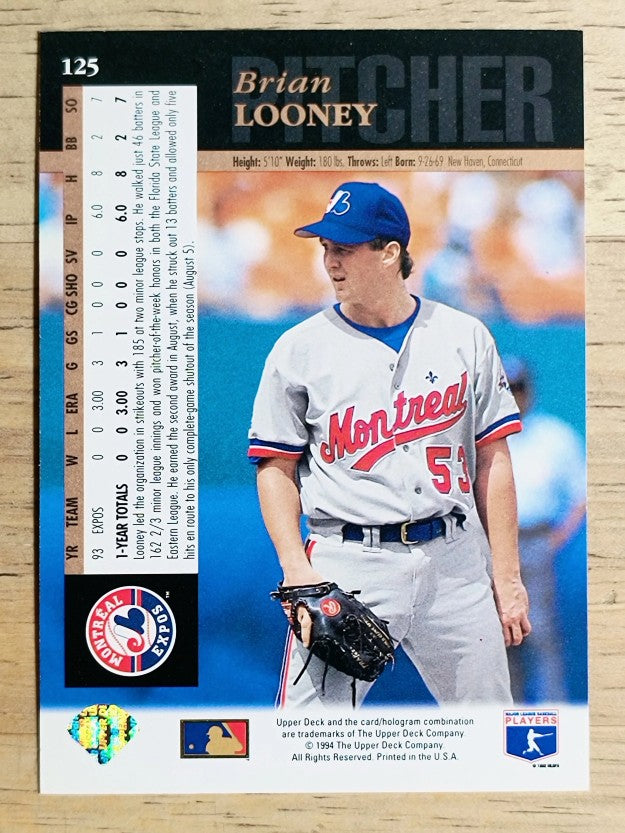 1994 Upper Deck #125 Brian Looney RC
