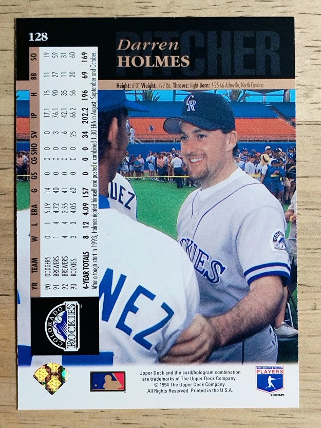 1994 Upper Deck #128 Darren Holmes