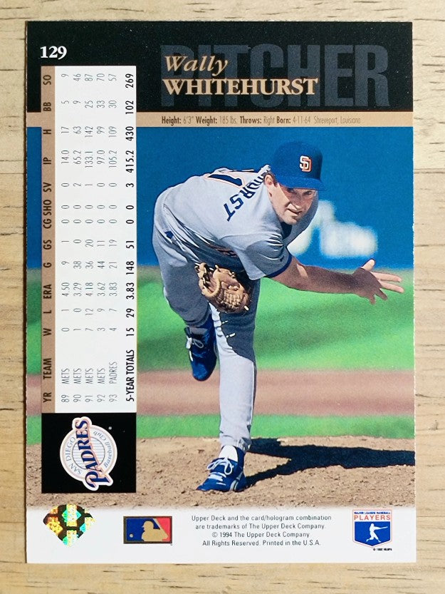 1994 Upper Deck #129 Wally Whitehurst