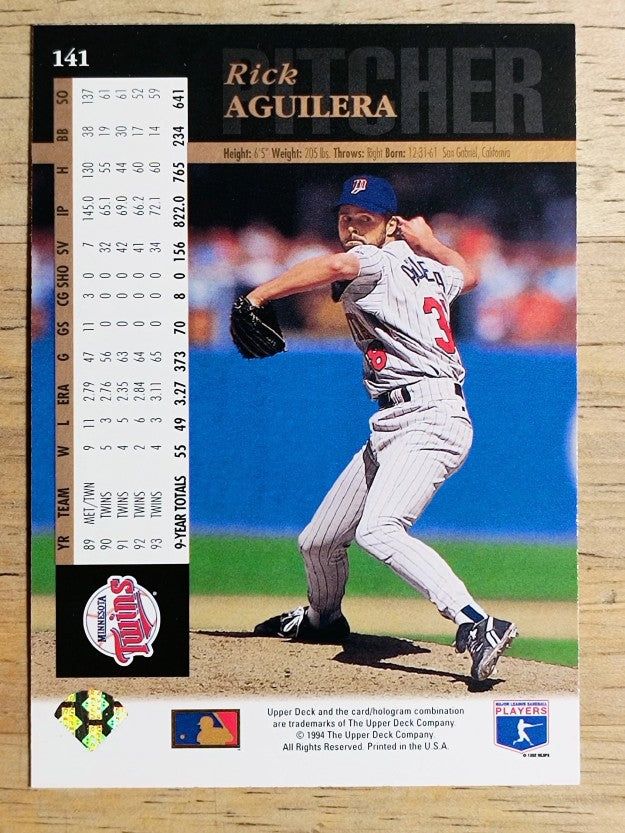 1994 Upper Deck #141 Rick Aguilera