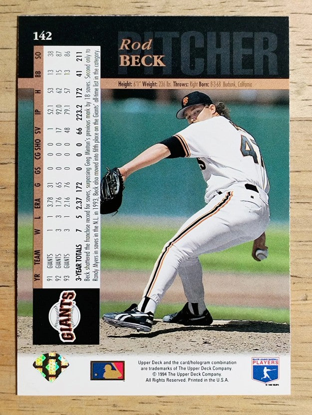 1994 Upper Deck #142 Rod Beck