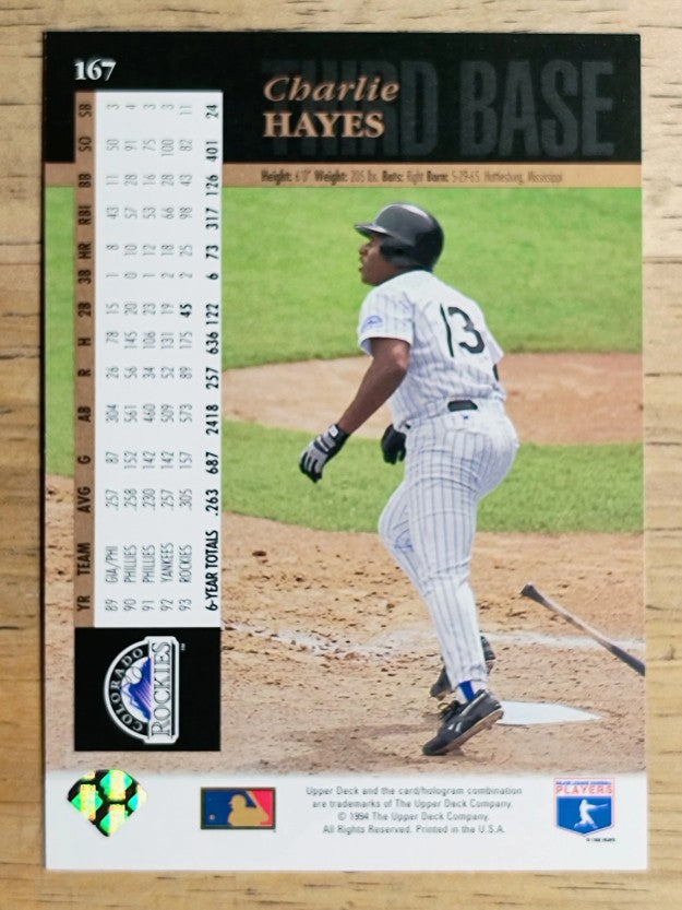 1994 Upper Deck #167 Charlie Hayes