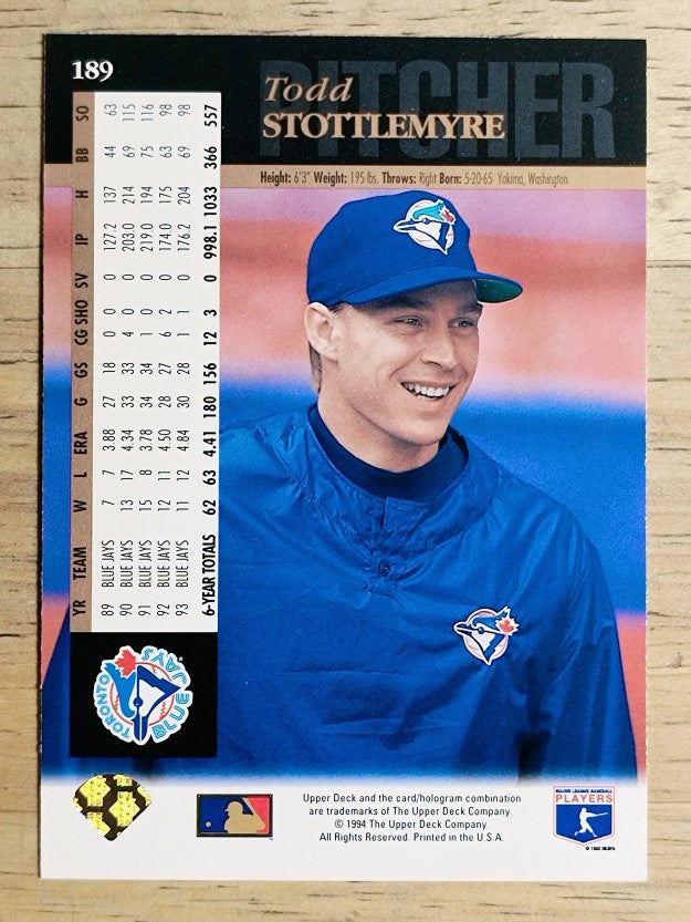 1994 Upper Deck #189 Todd Stottlemyre