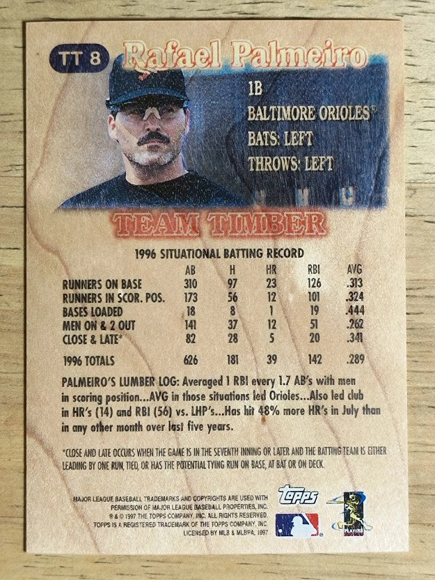 1997 Topps Team Timber #TT8 Rafael Palmeiro