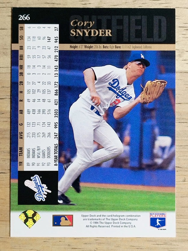 1994 Upper Deck #266 Cory Snyder