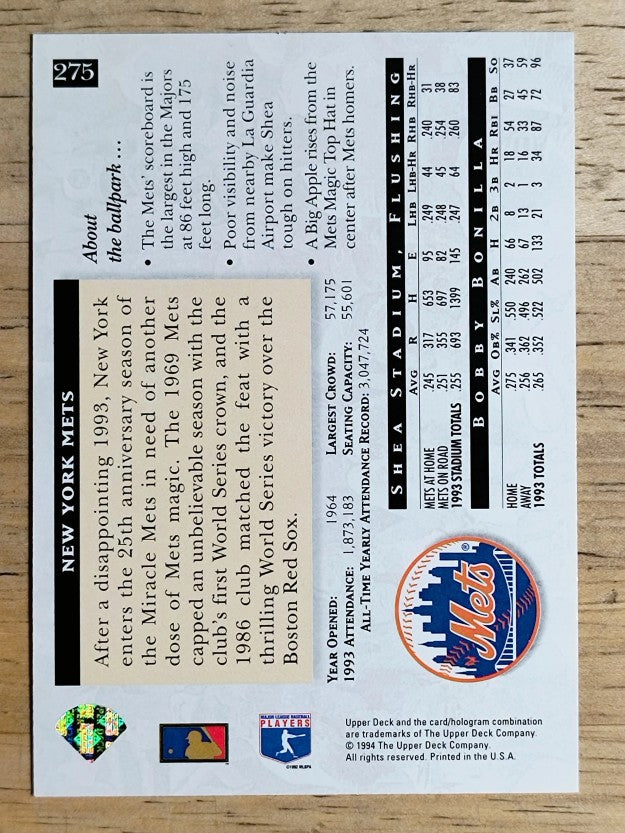 1994 Upper Deck #275 Bobby Bonilla HFA