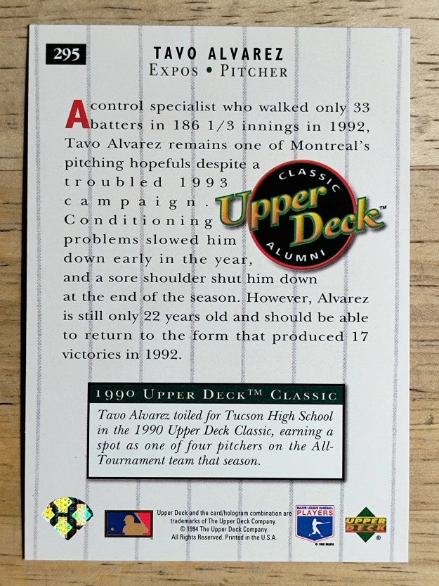 1994 Upper Deck #295 Tavo Alvarez UDCA