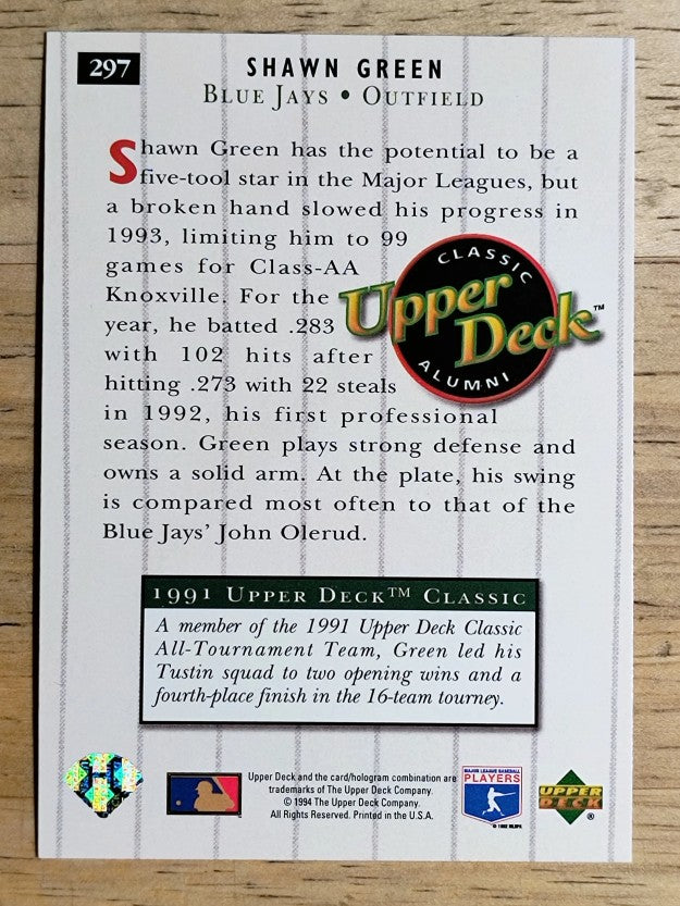 1994 Upper Deck #297 Shawn Green UDCA