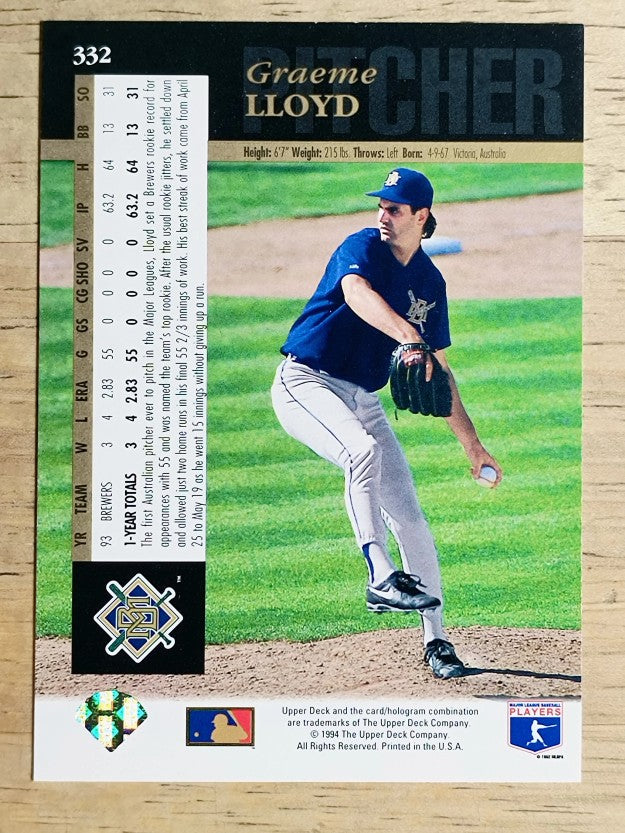 1994 Upper Deck #332 Graeme Lloyd