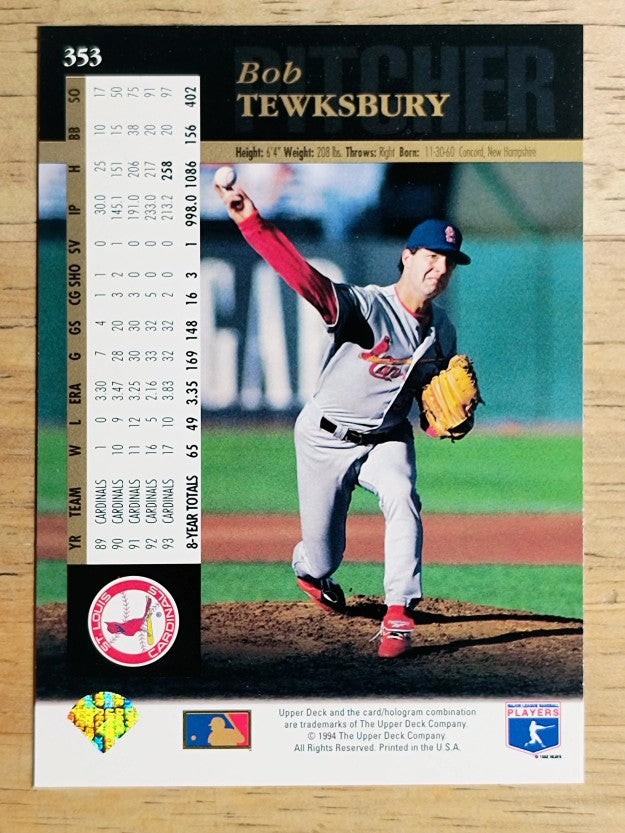 1994 Upper Deck #353 Bob Tewksbury