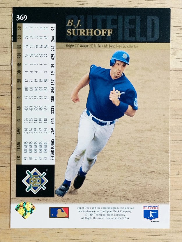1994 Upper Deck #369 B.J. Surhoff