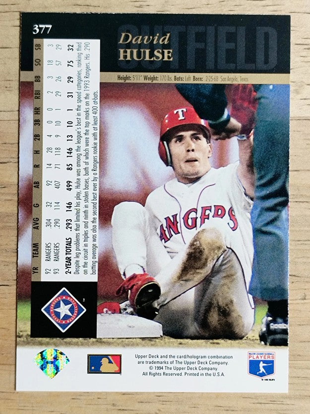 1994 Upper Deck #377 David Hulse