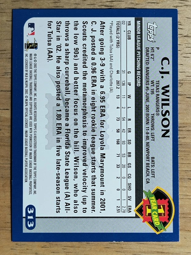 2003 Topps #313 C.J. Wilson FY